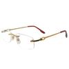 RSINC Rimless Frame Eyeglass Cart Metal Cup Gold Brown For Men & Women | Stylish  3603465 52-18-140 CART 1 METAL A2 3603465 52-18-140