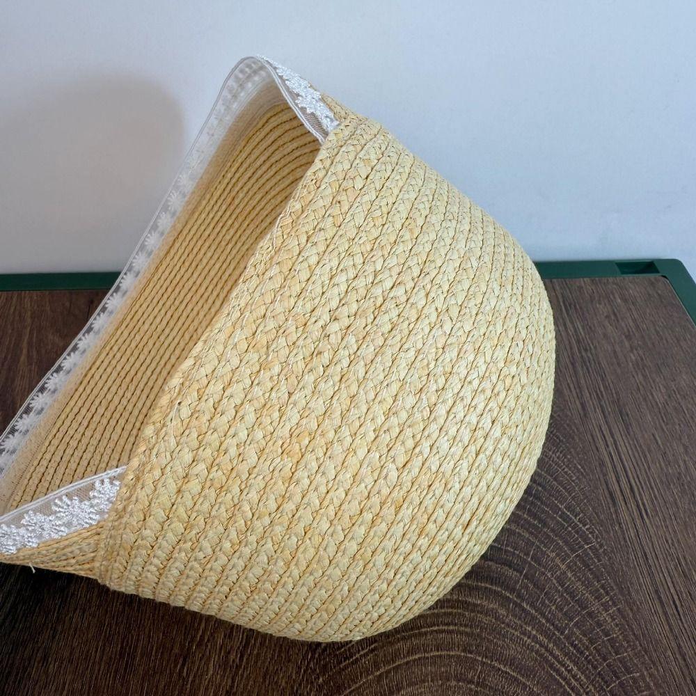 Weave Lafite Hat Daisy Equestrian Hat Sweet Lace Straw Hat  Summer