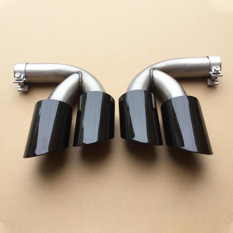 Mirror-Polished Stainless Steel Muffler Exhaust with Four-Outlet Tailpipe for 2018-2024 Porsche Cayenne
