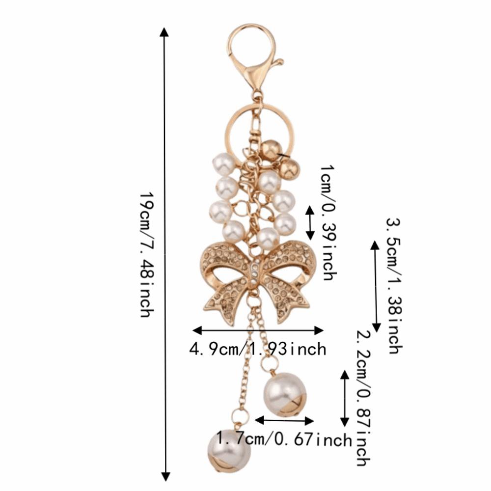 1pcs Zinc Alloy Material Keychain Pendants Bowknot Design Decorative Hanging Handbag Decoration Keychain Total Length 19 Cm