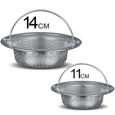 3 Größen 304 Edelstahl Spülbeckenfilter mit Griff Feinmaschiges Spülbeckensieb Küche Tiefes Leichtes Stil Essen Haare Sieb Abflüsse