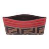 Fendi F Is  Gold Logo FF Pattern Embossed Leather Card Holder Women Accessories Red 8M0445AAIIF13VJ