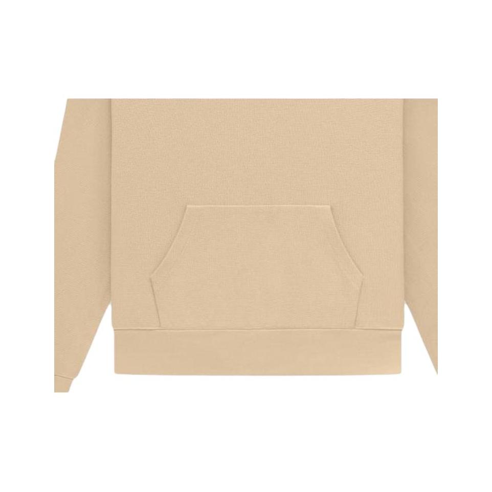 Fear of God Essentials SS23 Waffle Raglan Hoodie with Logo Print Men Hoodie Sand White FOG-SS23-035