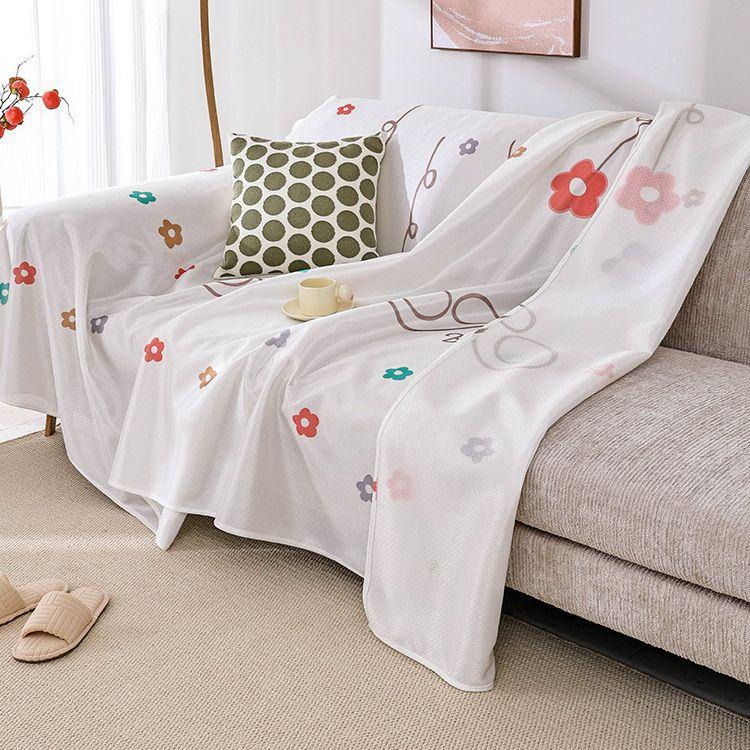 Summer New Sofa Cover Cloth Ice Silk Sofa Towel Full Covered Seat Cushion for Summer Non-Slip Backrest Towel Cover