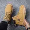Men's Leather Shoes High Top Boots Fashionable Motorcycle Shoes Ankle Boots Winter Boots Men's Hiking Shoes Lace Up Botas Hombre