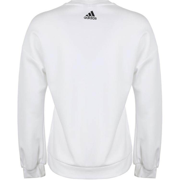 Adidas Crew Emby Bos Letter Comfortable Soft Pullover Round Neck Sweatshirt Women Sweatshirt White DT2357