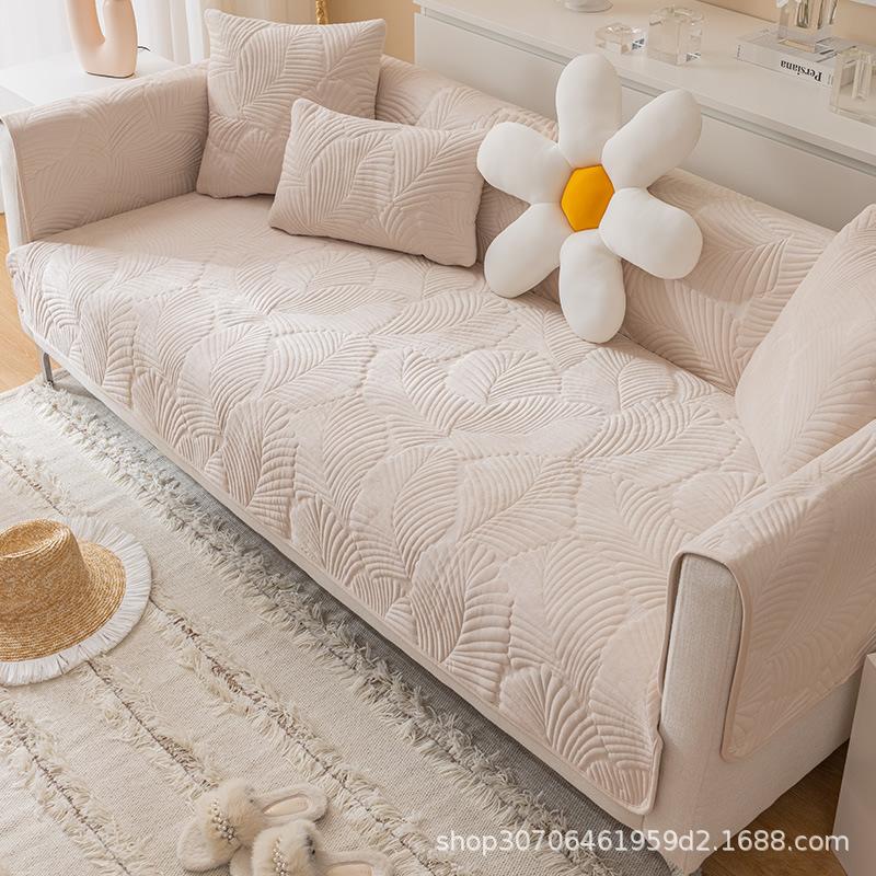 Nordic Simple Pure Cotton Sofa Cushion, Universal Cushion For All Seasons, Non-Slip, High-End Sofa Cover, Towel Cover Cloth, Seat Cushion For Winter