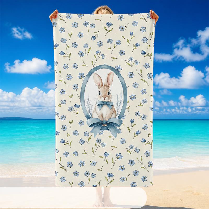 Quick Dry Beach Towel Peter Rabbit Pattern, Lightweight Absorbent Towel for Pool Beach Vacation Use