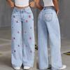 Pantalones de Mujer Talla Grande Jeans Elásticos Sueltos Pantalones Semielásticos