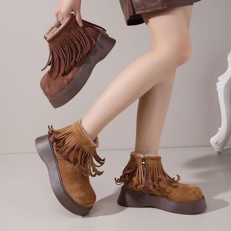Retro Shoes, Height-increasing Boots, Women's Autumn and Winter New Style Versatile Soft-soled Ankle Boots