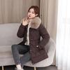 Women's clothing velvet thickened pie overcomes women's medium and long winter new big fur collar slim and thin cotton jacket