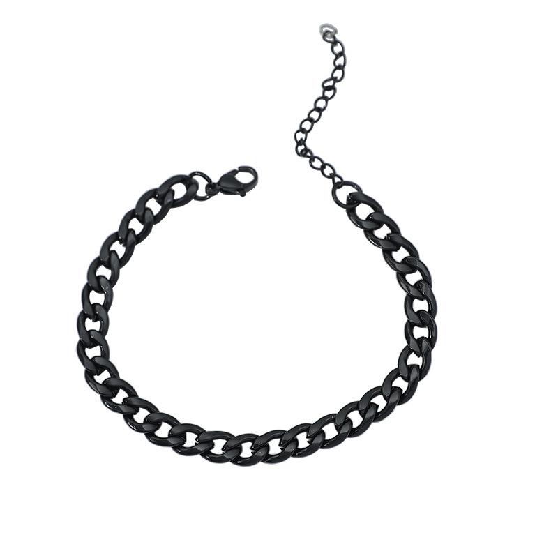 Men's European and American 3.2mm Titanium Stainless Steel Flat Bracelet