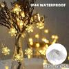 Christmas Snowflake String Lights, Waterproof Battery-Powered String Lights, Garden and Bedroom Decoration, Festival Lighting USB Powered