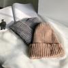 Cap No Edge Flanger Neutral Cap Thickened Solid Color Knitted Hat Men Women Coarse Corduroy Hat Stretchy Winter Hat