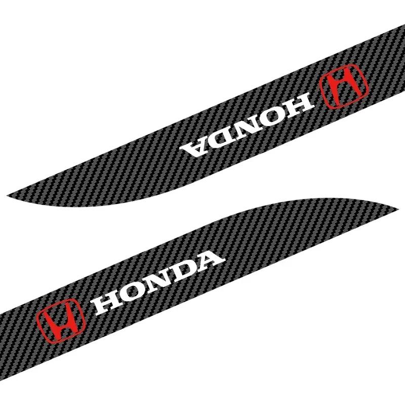 För Honda 2 st Kolfiber Bil Dörr Sidokjol Tröskel Rand Dekaler Styling För Honda Fit Mugen Insight Typ S R VTEC Modulo Vez