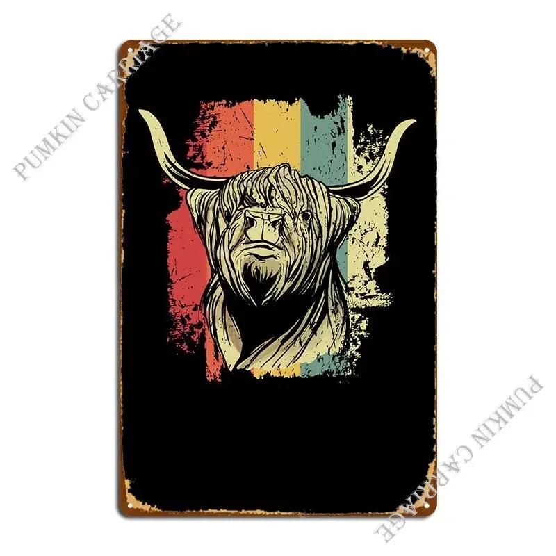 Highland Cow Metal Sign Poster Create Decoration Funny Classic Tin Sign Poster