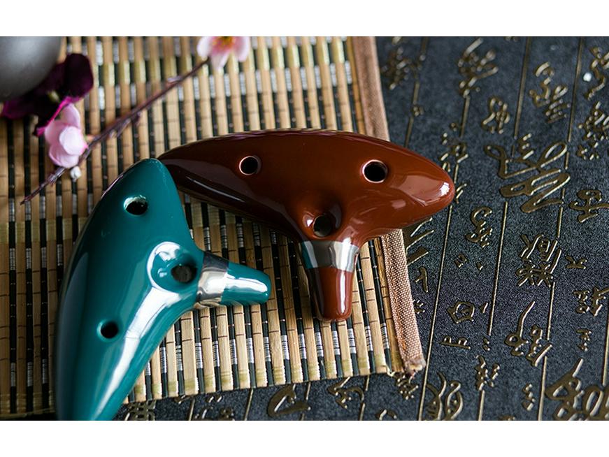 Dark Green 12-Hole Alto C Key Zelda Ocarina with Excellent Intonation and Tone
