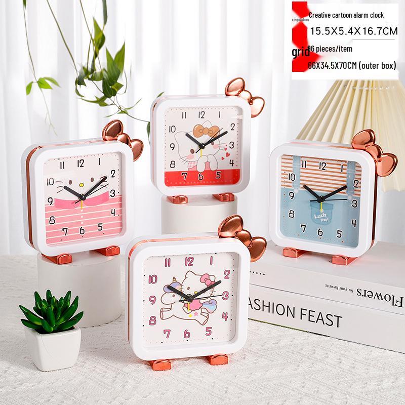 Retro-Wecker mit lauter Glocke und Nachtlicht – geräuschloser Nachttischwecker, kreatives Geschenk für Studenten und als Schlafzimmerdekor