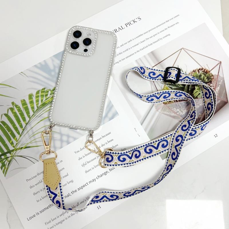 Spun Gold Retro Lanyard Case For Samsung Galaxy S25 Ultra S20 S21 S22 S23 FE S24 Plus A56 Crossbody Strap Diamond Clear Cover