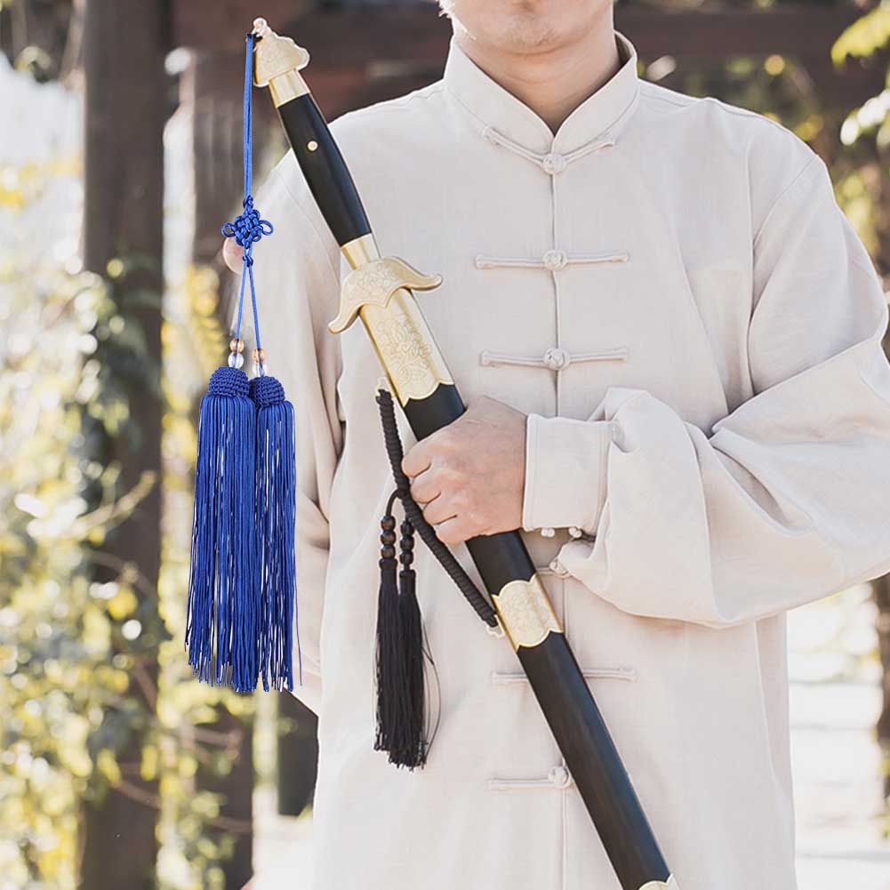 Chinese Martial Arts Kung Fu Taiji Sword Tassel Royalblue Short Sword Tassel
