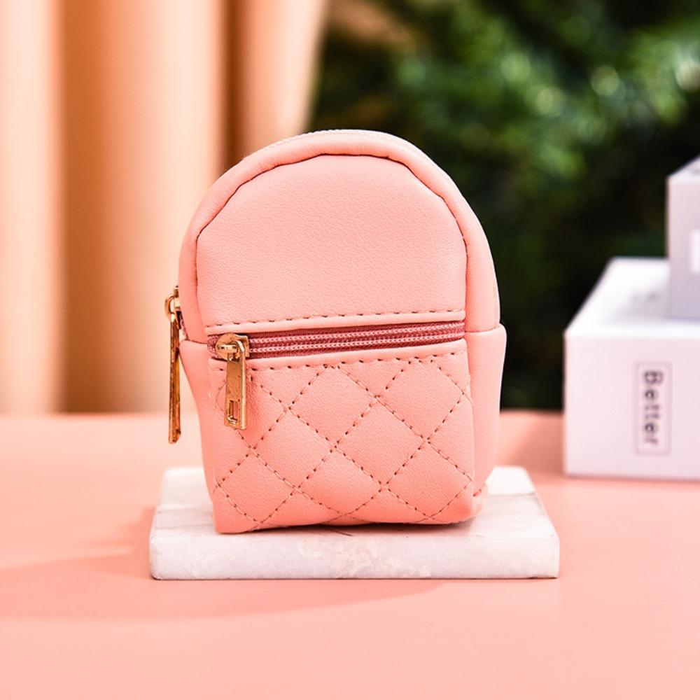 with Keychain Earphone Mini Storage Bag Long Strap PU Small Wallet PU Mini Coin Purse  Student