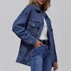 Light Blue Oversized Denim Jacket with Metal Buttons