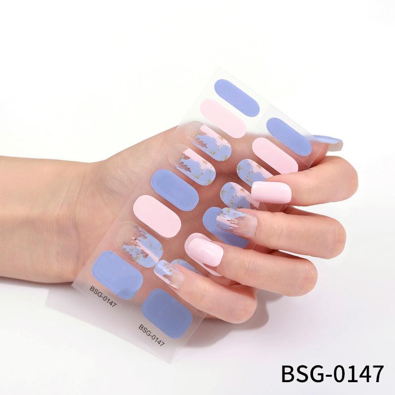 Japanese Gel Manicure Stickers Nail Stickers 3d Bronzing Light Therapy Nails Checkerboard Nail Stickers