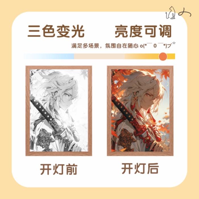 Light Painting Genshin Impact Figure Ganyu Hutao Yoimiya Night Lamp