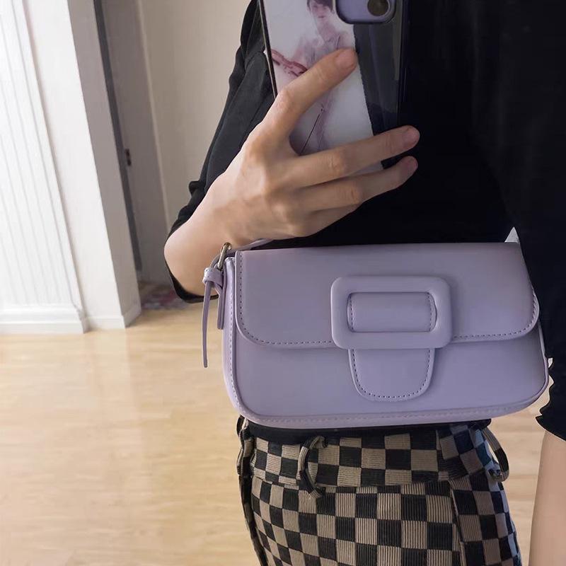 

Маленькая квадратная сумка подмышку Женская сумка через плечо фиолетовый