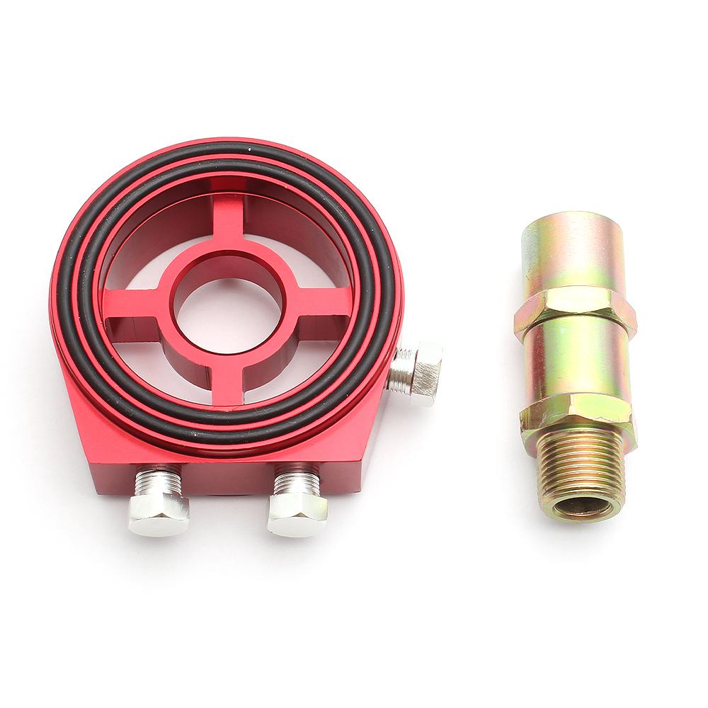 Universal Aluminum Oil Filter Sandwich Plate Thread Adapter, Oil Cooler Pressure Temp Gauge Adapter Kit