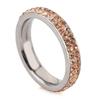8mm Fashion Zircon Inlaid Gradient Ring for Women Men Stainless Steel Exquisite Ring Jewelry Party Birthday Gift Wholesale