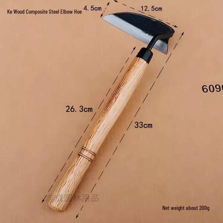 Composite Steel Long-Neck Bent-Handle Sickle: Stainless Steel Weeding Hoe for Grass Cutting, Outdoor Digging, Wild Vegetables, and Chives.