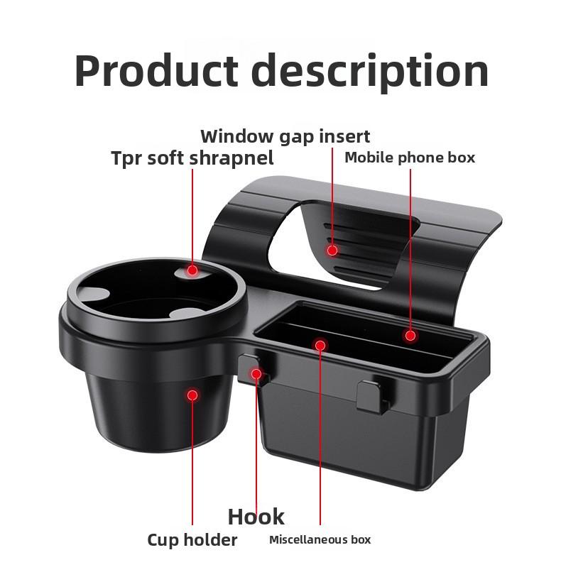 Car Multi Functional Phone Holder Storage Box Cup Holder Window Side Storage Organizer Space Saving Design Sunglasses Coins
