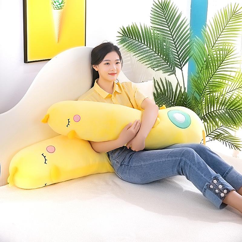 Łóżko uszczypnięcie noga poduszka do rzucania spanie długi duży mały żółta kaczka zdejmowalny i zmywalny lalka lalka pluszowa zabawka śliczna dziewczynka