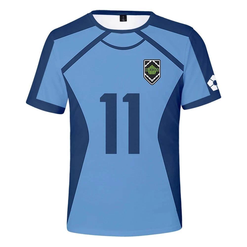 

Новейшая футболка-футболка аниме Blue Lock с 3D-принтом для мужчин, модная крутая футболка с коротким рукавом, детская футболка для косплея 6XL