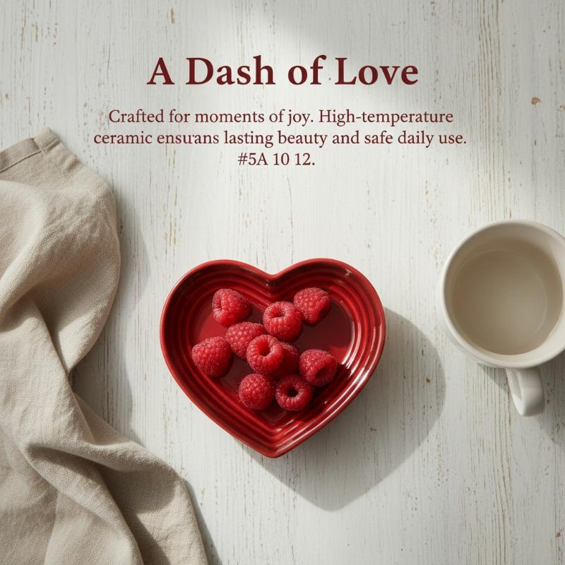 Ceramic Cat Bowl Heart Shaped Extra Wide Anti Vomiting Design for Stress Free Cat Feeding Time