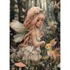 Girls and Bunny Deer Fairycore Wonderland Forest Animals Poster Canvas Painting Wall Art Pictures Girl Room Home Decor