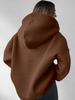 2024 Women's Solid Color Loose Hooded Sweatshirt - Autumn/Winter Long Sleeve Sportswear for Europe & America