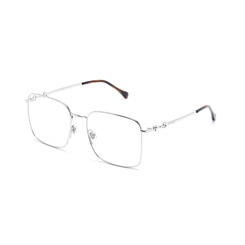 Gucci Horsebit silver frame, retro simple lightweight metal frame, square optical glasses, same style for men and women, couple style