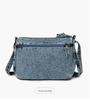 Women's Retro Washed Denim Multi-Pocket Crossbody and Backpack - Casual Niche Design