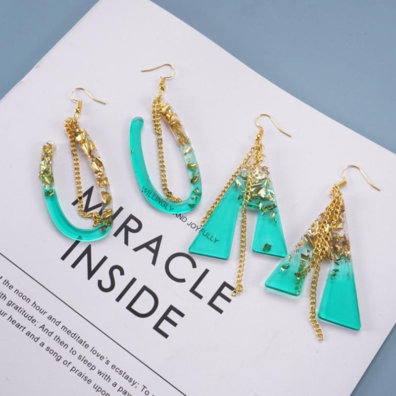 Fashionable Ear Studs Casting Mold Handmade Earrings Silicone Mold Eardrops Danglers UV Crystal Resin Epoxy Mold