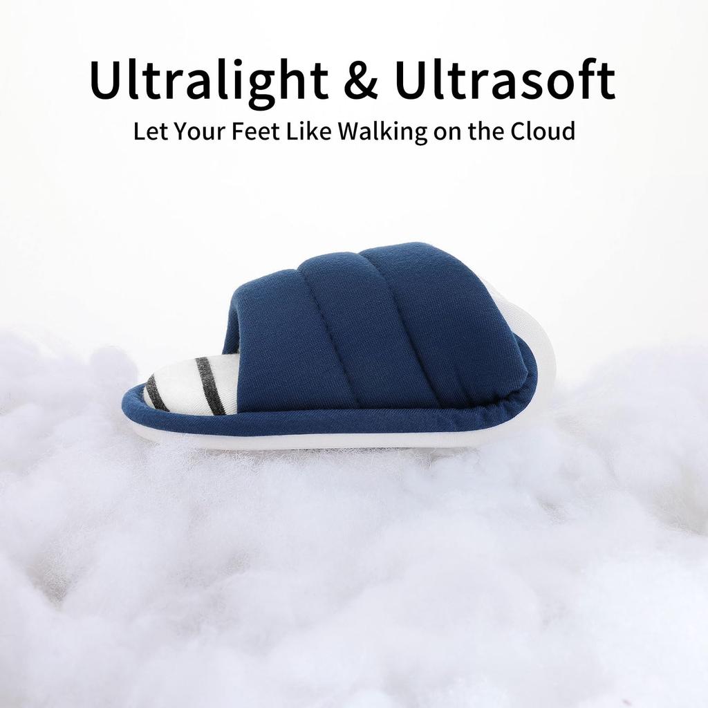 Módní Shevalues Pantofle s otevřenou špičkou pro ženy muže Domácí Vnitřní Měkké Jednoduché Pruhované Bavlněné Boty Podzim Paměťová Pěna Ložnice Ploché Pantofle