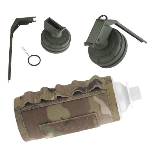 Sabsta Gas Can Cover & Holder Set, Grenade-Style Protective Case for Refrigerant Gas and CB Cans, Airsoft (MC Black Camouflage)