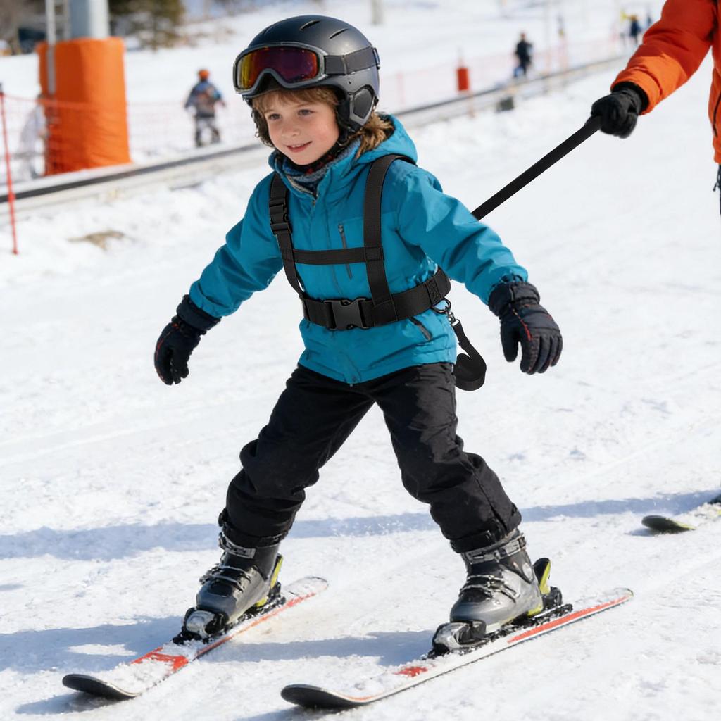 Imbracatura da Sci per Bambini Regolabile Retrattile Anti-caduta Guinzaglio di Sicurezza Imbracatura da Snowboard Allenatore per Famiglia Amici Principianti