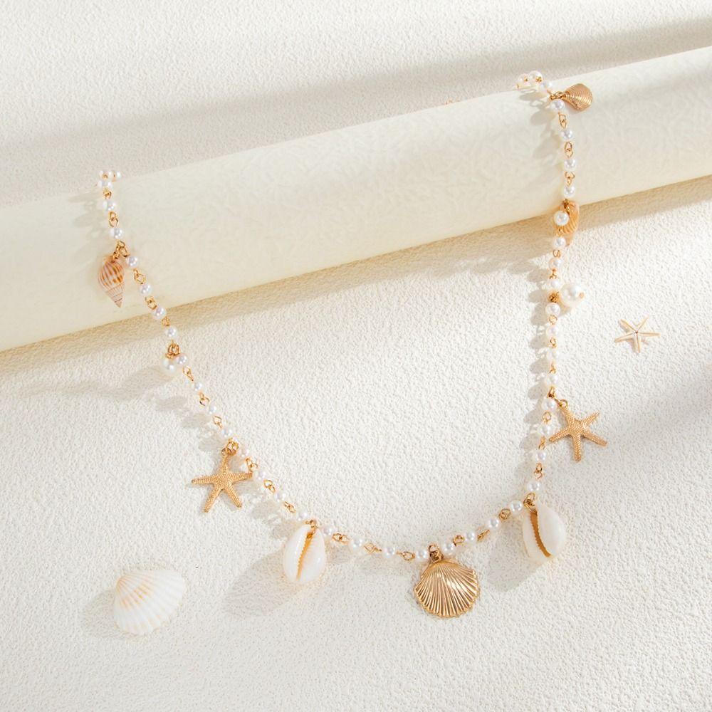 Minimalist Starfish Shell Waist Chain Conch Bohemian Body Chain Beads Belly Chain  Beach Jewelry
