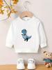 European Size Unique And Stylish Print Pattern,Comfortable And Easy Spring And Autumn Lightweight Sweatshirt for Baby  with a Versatile Round Neck