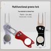 Spring-Loaded Foldable Golf Green Repair Fork with Detachable Marker - Zinc Alloy Construction