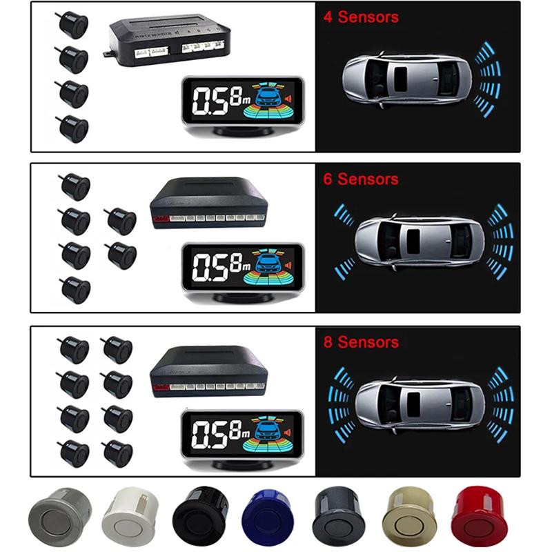 Multiple Radar Parking Sensor Kit Backlight Parktronic LED Display System Backup Monitor Detector Assistant