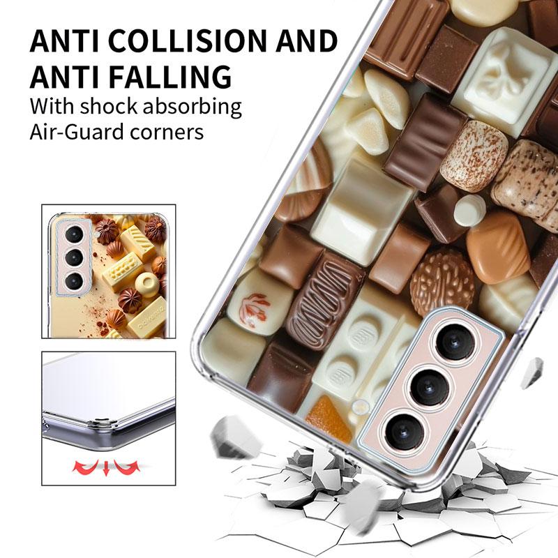 Soft Chocolate Truffles Phone Case for Samsung A16 A17 A26 A36 A56 A57 A55 A54 A37 A15 A25 A35 A14 A24 A34 Galaxy Note 20 10 A07