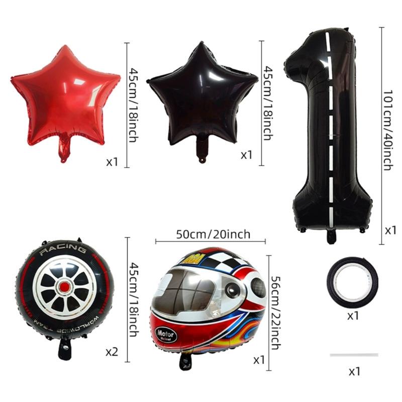 High Quality 40 Inch Aluminum Foil Racing Balloon Set with Sturdy Portable Construction Ideal for Indoor Outdoors Party Use